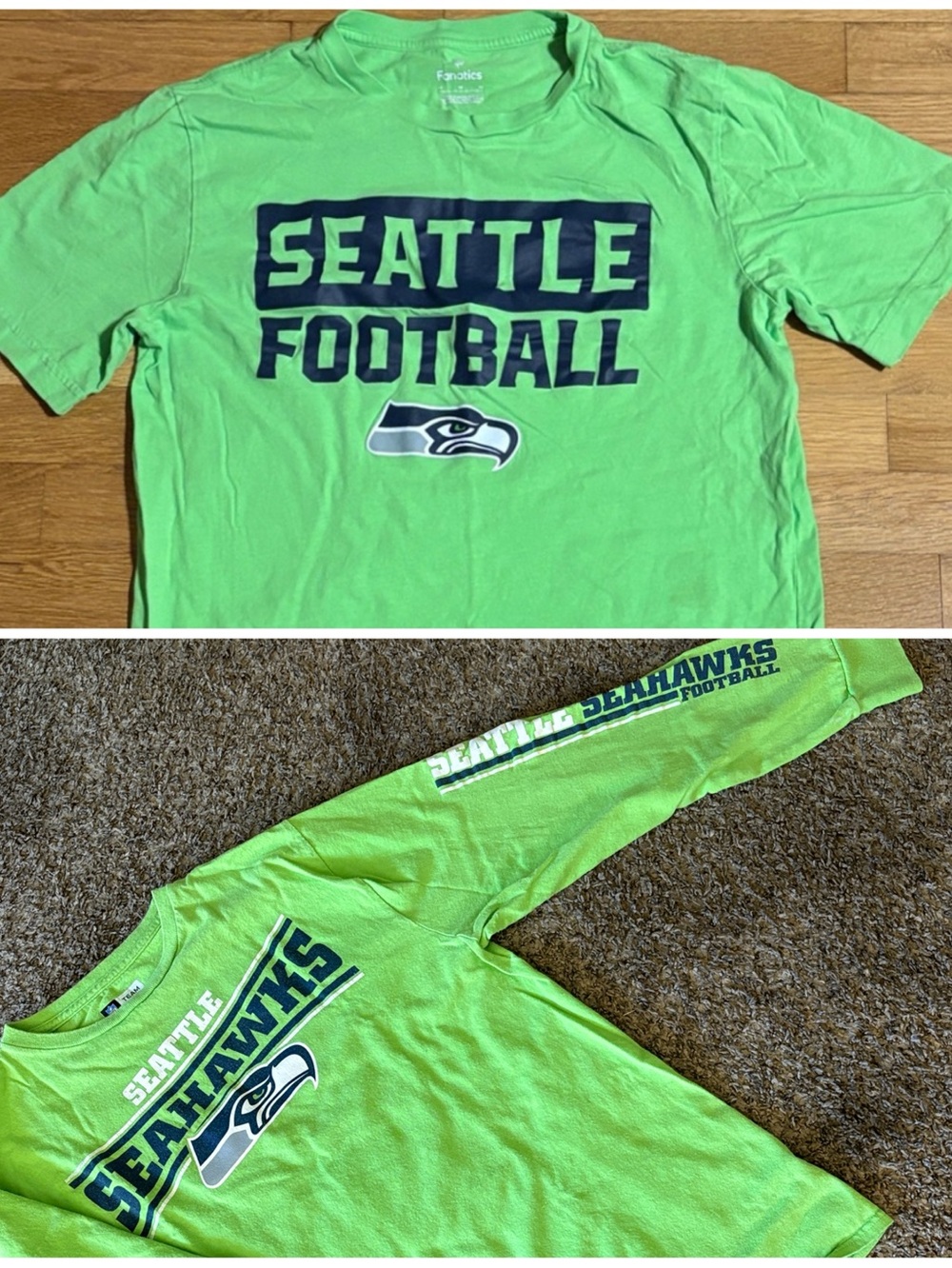 2 pcs Seattle Seahawks T-Shirt in Neon Green